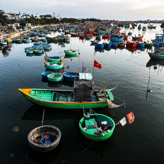 Wietnamskie łodzie rybackie